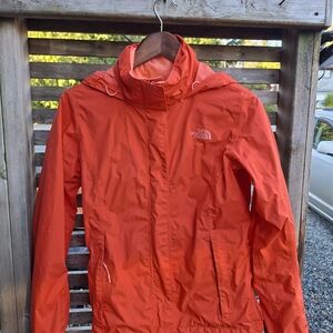 The North Face Women's Vibrant Orange Rain Jacket Small